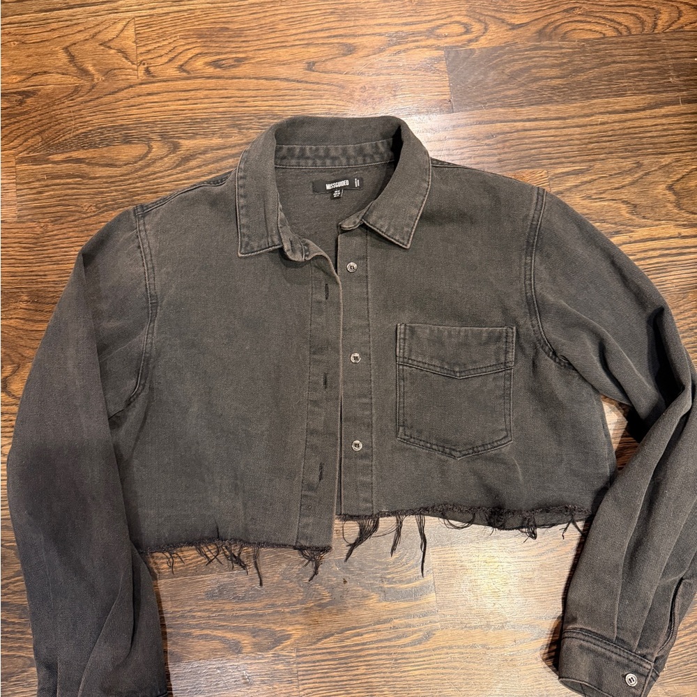 Black Cropped Denim Jacket